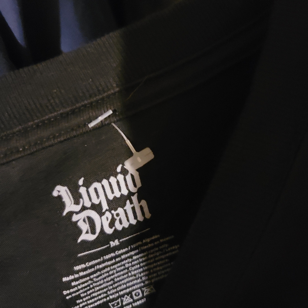 Liquid Death Black T-Shirt with Gold Graphic - Picture 3 of 4